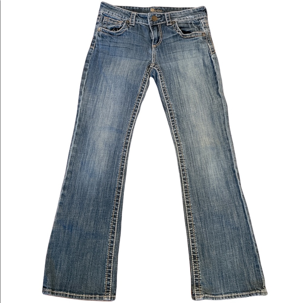 KUT from Kloth women’s denim jeans slight distress 5 pocket construction…